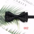 Mens elegant black polyester bow tie formal wedding business shirt neckwear accessory - Style 002