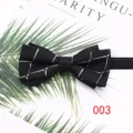 Black grid bow tie for men, stylish polyester material shirt accessory for wedding and work. - Style 003