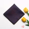 Men's business suit pocket square brown blue floral pattern stylish handkerchief accessory - Pocket Squares 12