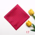 Men's red pocket square with blue stripes, formal business suit handkerchief accessory. - Pocket Squares 17