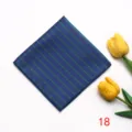 Men's blue pocket square with green stripes, elegant suit accessory for business and weddings. - Pocket Squares 18