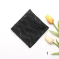 Schwarzes Jacquard Anzug-Einstecktuch mit Wellenmuster für Herren, elegantes Retro-Tuch. - Schwarz Wellenmuster