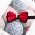 Farfallina uomo velluto rosso nero con fibbia metallo strass matrimonio abbigliamento formale - 001