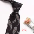 Men's business formal jacquard paisley necktie 8cm width vintage classy tie for office - No.012 Paisley Pattern