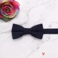 Children solid color navy blue velvet bow tie for boys and girls stylish accessory - Style V