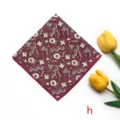 Pañuelo de bolsillo burdeos para hombre patron geometrico elegante para bodas y eventos - Geométrico Borgoña Blanco