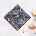 Uomini vintage paisley fazzoletto da taschino nero grigio matrimonio vestito accessorio - Colore 014