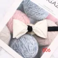 Heren witte dubbellaagse vlinderdas met zwarte knoop, elegante satijnen pak accessoire. - Stijl 006