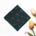 Pochette de costume rétro pour homme avec motif renard élégant en polyester. - 013