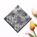 Pochette de costume homme motif abstrait bleu marine et argent handkerchiefs - 015