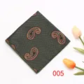 Green paisley pattern pocket square detail, elegant texture for formal business suit accessory. - Color 005