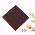 Mens business formal pocket square with elegant red geometric pattern, premium suit accessory. - Color 009