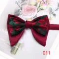 Mens vintage double layer bow tie burgundy floral pattern suit accessory for banquet wedding. - Color 011