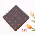 Men's herringbone pocket square with orange polka dots stylish suit handkerchief accessory - Color 013