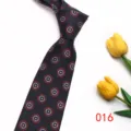 Classic men business necktie stylish geometric pattern navy blue formal neck wear tie - Color 016