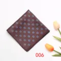 Pochette de costume marron pour homme avec motif floral bleu pour mariage et affaires. - 006