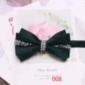 Farfallina doppio strato in strass verde scuro per uomo donna matrimonio festa abito camicia. - Verde scuro