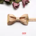 Champagne silk bow tie with gold metal double happiness symbol for wedding groom accessories - Champagne