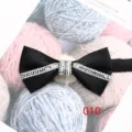 Elegante farfallina nera con strass da uomo, scintillante cravatta cristallo nozze sposo. - Nero