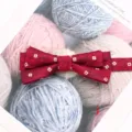 Nœud papillon double rouge vin avec motif doré élégant mariage marié smoking accessoire cou - Style J