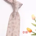 Mens business silk jacquard tie elegant pink feather pattern formal necktie for men - Pink