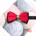 Farfallino in velluto rosso da uomo con centro in metallo strass per matrimonio smoking. - Colore 002