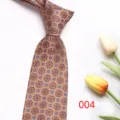 Mens business formal tie with floral pattern, brown necktie for wedding suit and office wear. - Color 004
