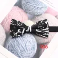 Farfallino in cotone stampato astratto bianco e nero da uomo, accessorio moda casual dettaglio. - Colore 006