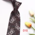 Men brown floral necktie for wedding business suit formal wear stylish floral pattern neckwear - Color 010