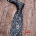 Cravate homme a motif cachemire classique imprime en bleu et marron pour mariage formel. - Couleur 008