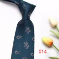 Men's dark blue floral tie detail, elegant business suit necktie for formal occasions and weddings. - Color 014