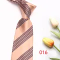 Detailed close-up view of a stylish men's striped necktie, elegant business formal design. - Color 016