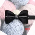 Farfallino nero in seta con catenina argentata, elegante accessorio moda per abito da sposa. - Colore 003