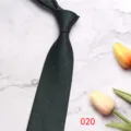 Men's dark green business tie, retro striped polyester silk necktie for formal office wear. - 8CM020