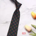 Green vintage geometric pattern business men necktie detail close-up fashion accessory - 8CM021