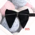 Farfallina nera in velluto con catena argento, accessorio elegante per uomo alle cerimonie. - Colore 005