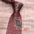 Men's paisley necktie vintage floral red green tie for business party formal wear - Color 023