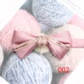 Farfallina rosa con strass da uomo, elegante fiocco in raso per abito da sposa matrimonio. - Rosa