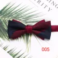 Men's double layer bow tie stylish contrast color necktie for formal wedding party wear - Color 005
