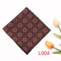 Pañuelo de bolsillo vintage para hombre azul oscuro estampado floral elegante seda - L004