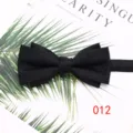 Pajarita negra de jacquard para hombre, ideal para bodas y trajes formales elegantes. - Estilo 012