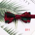 Detailed showcase of stylish double layer men bow tie with exquisite floral pattern design. - Color 011