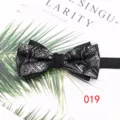 Elegante pajarita negra para hombre con estampado de cachemira y poliester para bodas - Estilo 019