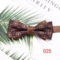 Mens brown patterned bow tie double layer vintage floral design for formal wedding wear - Color 025