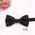 Classic black grid bow tie detail, elegant mens suit accessory for business and wedding. - Color 025