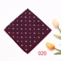 Classic burgundy geometric pattern pocket square for men suit business formal dress accessory. - Color 020