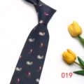 Classic Men Women Paisley Tie British Style Casual Dark Blue Necktie for Business Formal - Color 019