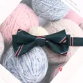 Élégant nœud papillon vert foncé à motifs avec rayures diagonales pour mariage et costume. - Style V