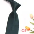 Dark green jacquard men's necktie for business formal wear, elegant leaf pattern silk style. - Dark Green