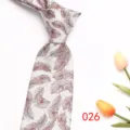 Men stylish feather pattern necktie detail view, elegant business casual suit tie accessory. - Light Gray